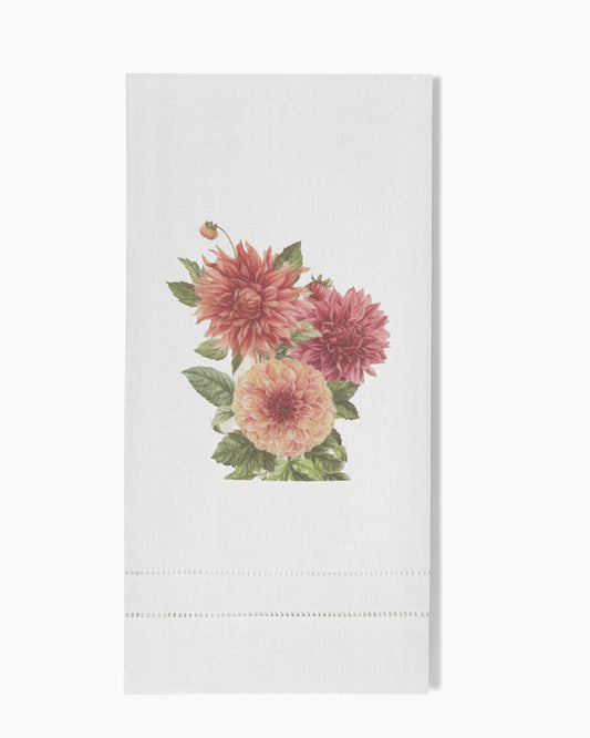 Dahlias Linen Hand Towel