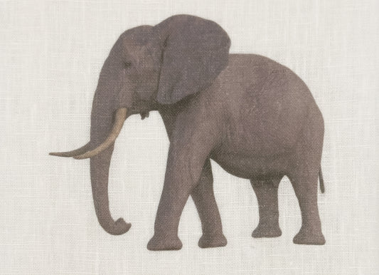 Elephant Linen Tissue Box Cover