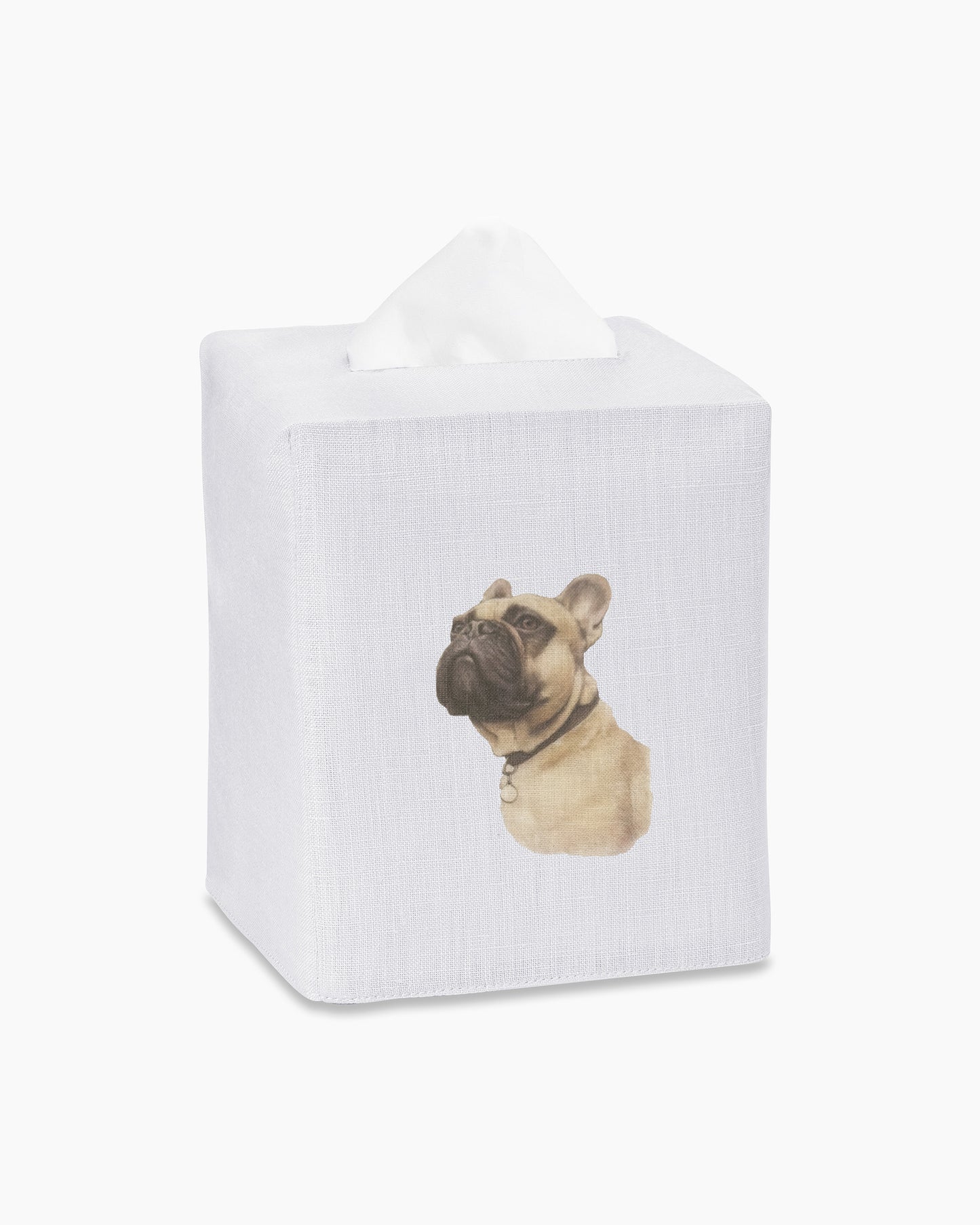 French Bulldog Linen Tissue Box Cover