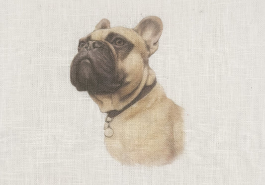 French Bulldog Linen Hand Towel