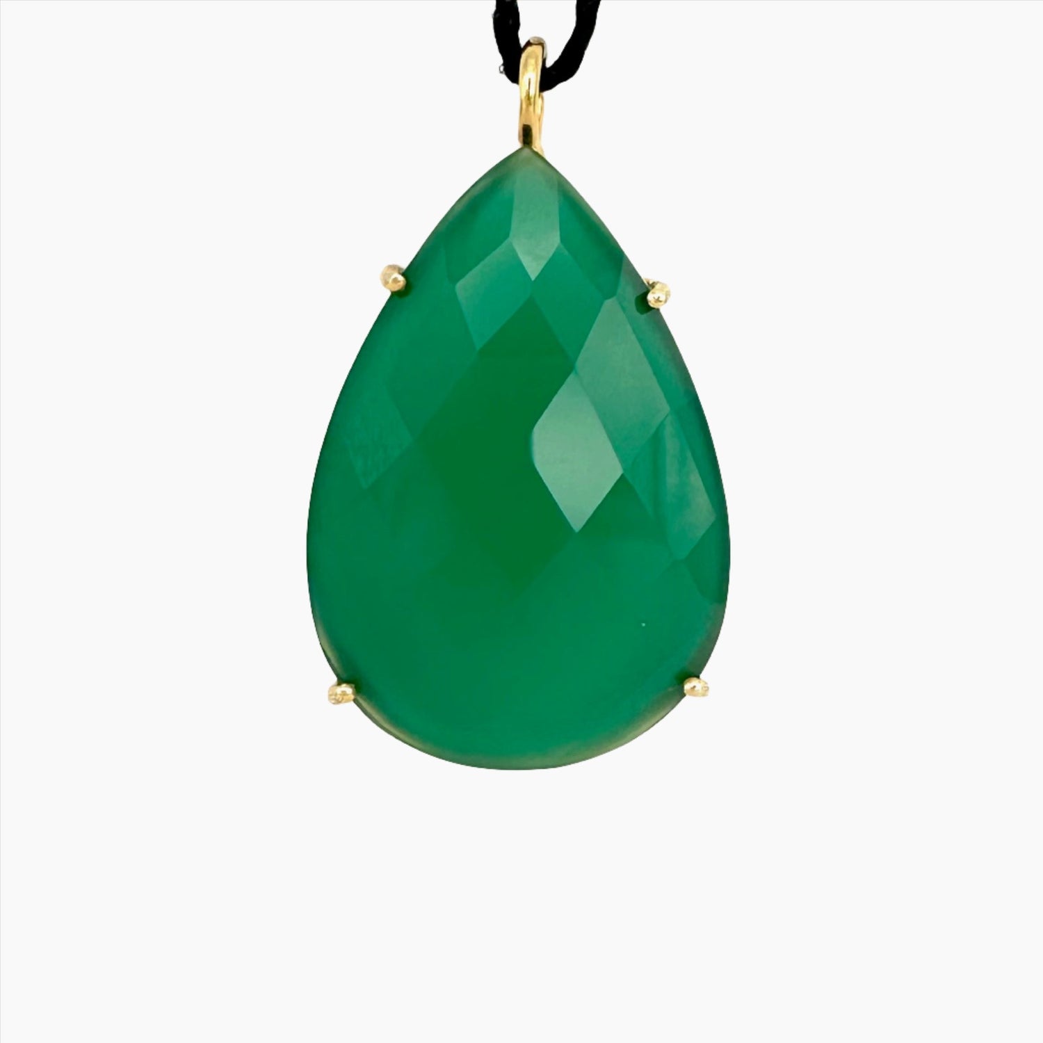 Image of Gemstone Pendant: #01 Green Onyx Pear Cut