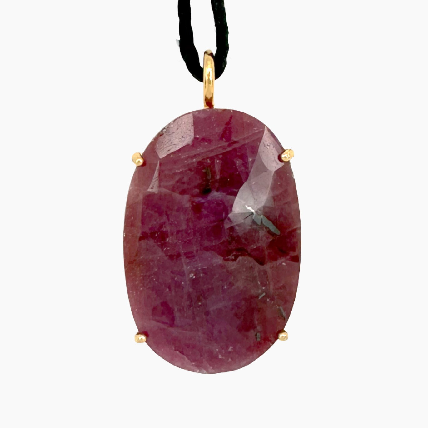 Image of Gemstone Pendant: #109 Ruby Cut Oval Gold