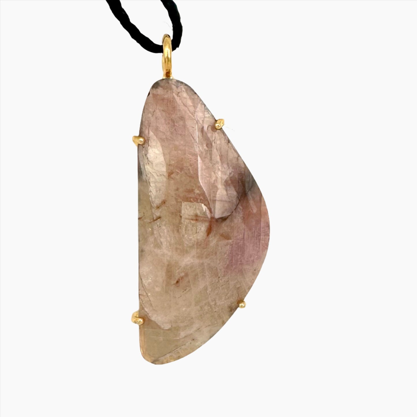 Image of Gemstone Pendant: #112 Sapphire Orange Gold