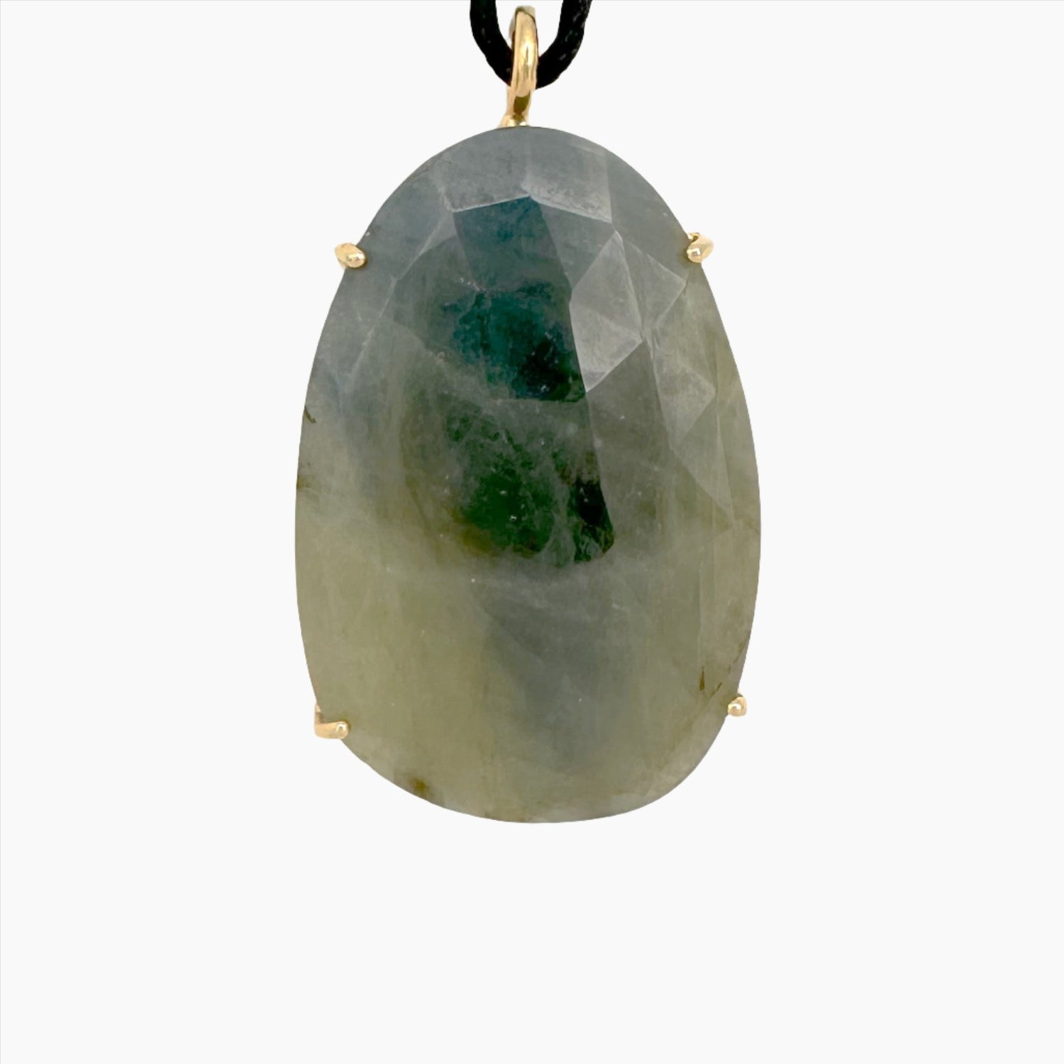 Image of Gemstone Pendant: #122 Sapphire Blue Yellow Gold