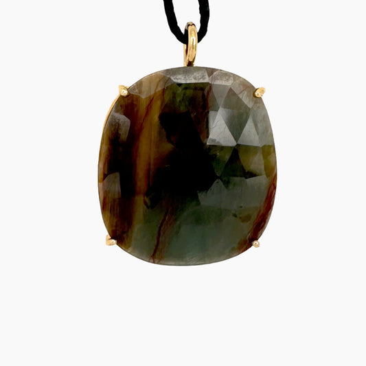 Image of Gemstone Pendant: #125 Sapphire Dk Multi Gold