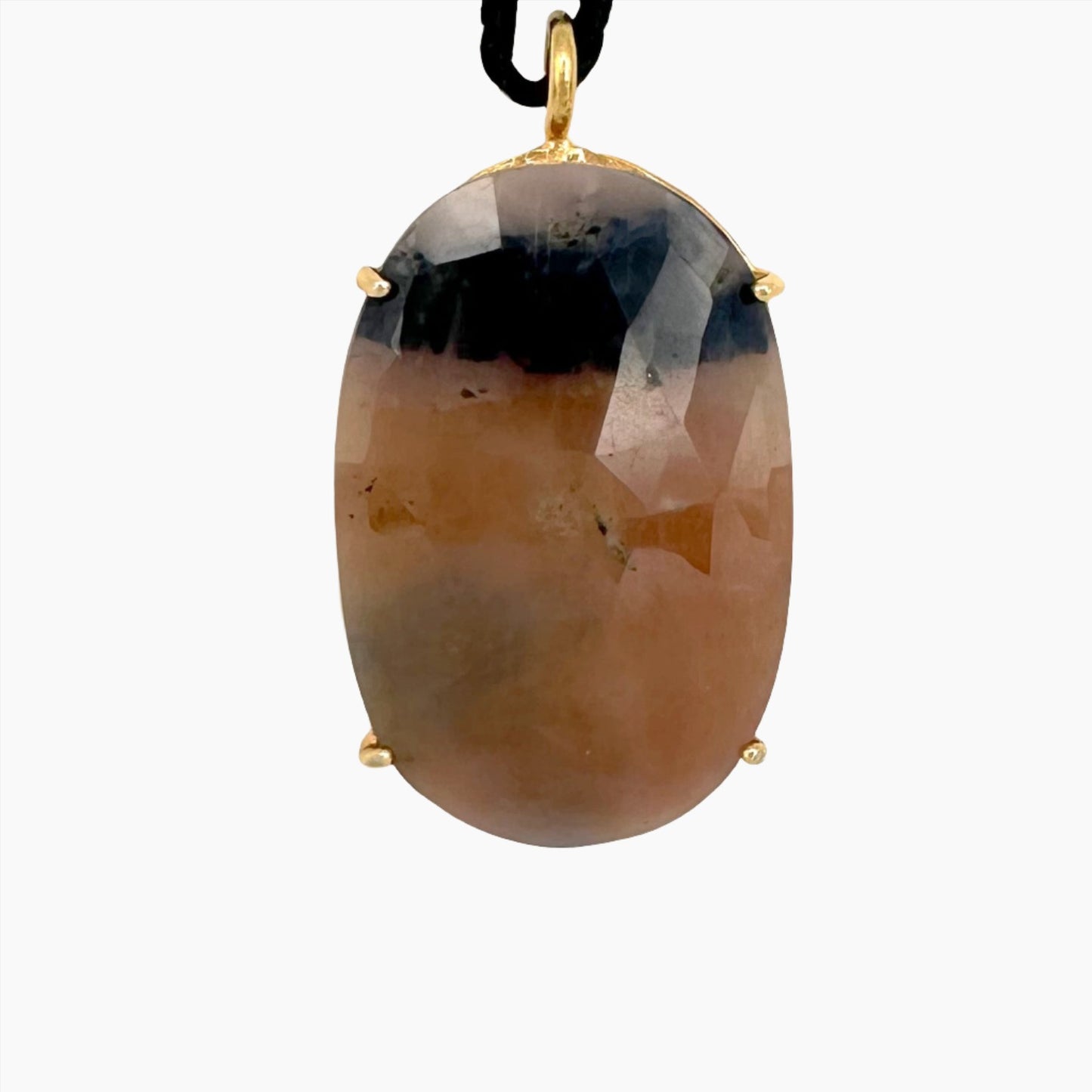 Image of Gemstone Pendant: #128 Sapphire Orange Blue Gold