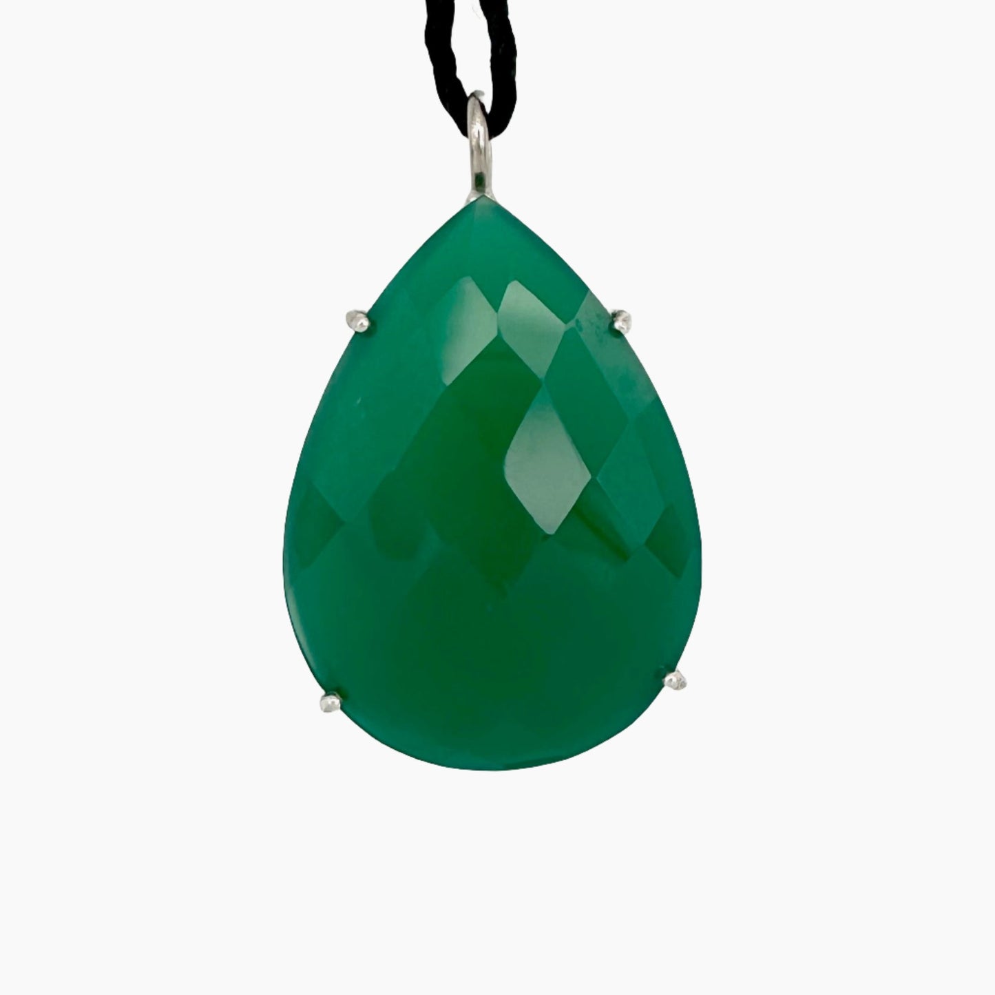 Image of Gemstone Pendant: #37 Green Onyx Cut