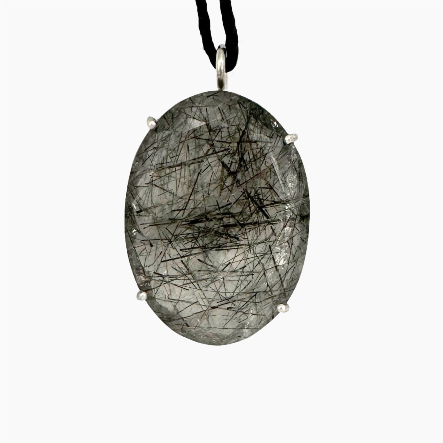 Image of Gemstone Pendant: #62 Black Rutilated Quartz