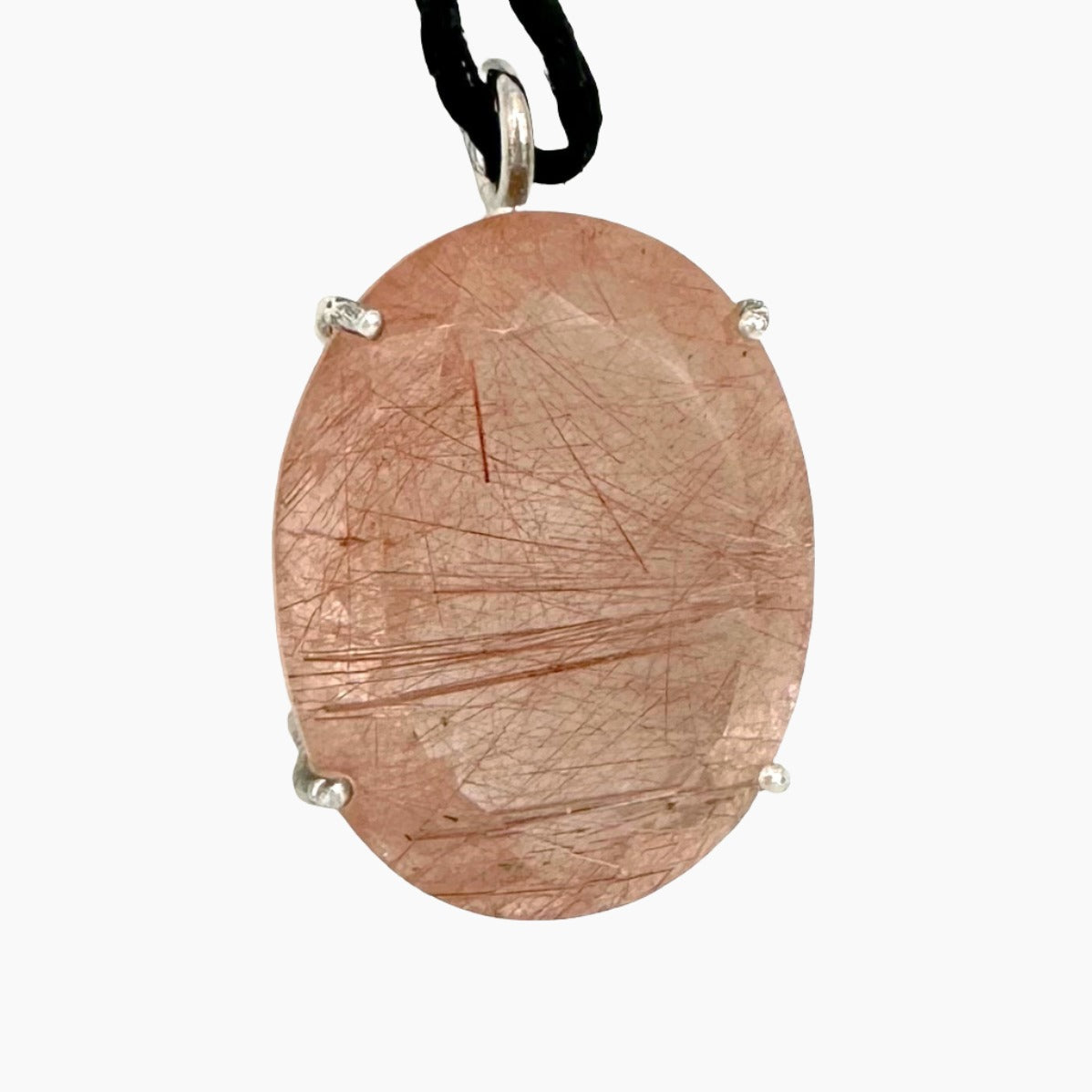 Image of Gemstone Pendant: #66 Gold Rutilated Quartz Cut