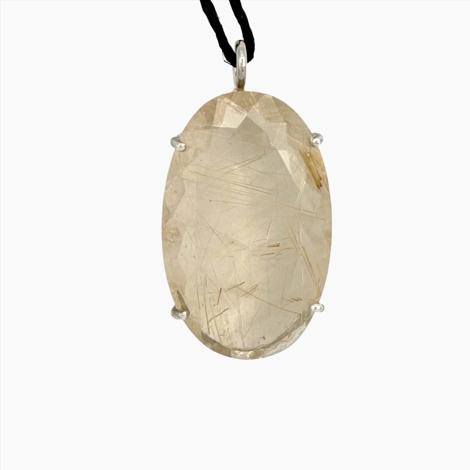 Image of Gemstone Pendant: #67 Gold Rutilated Quartz Cut