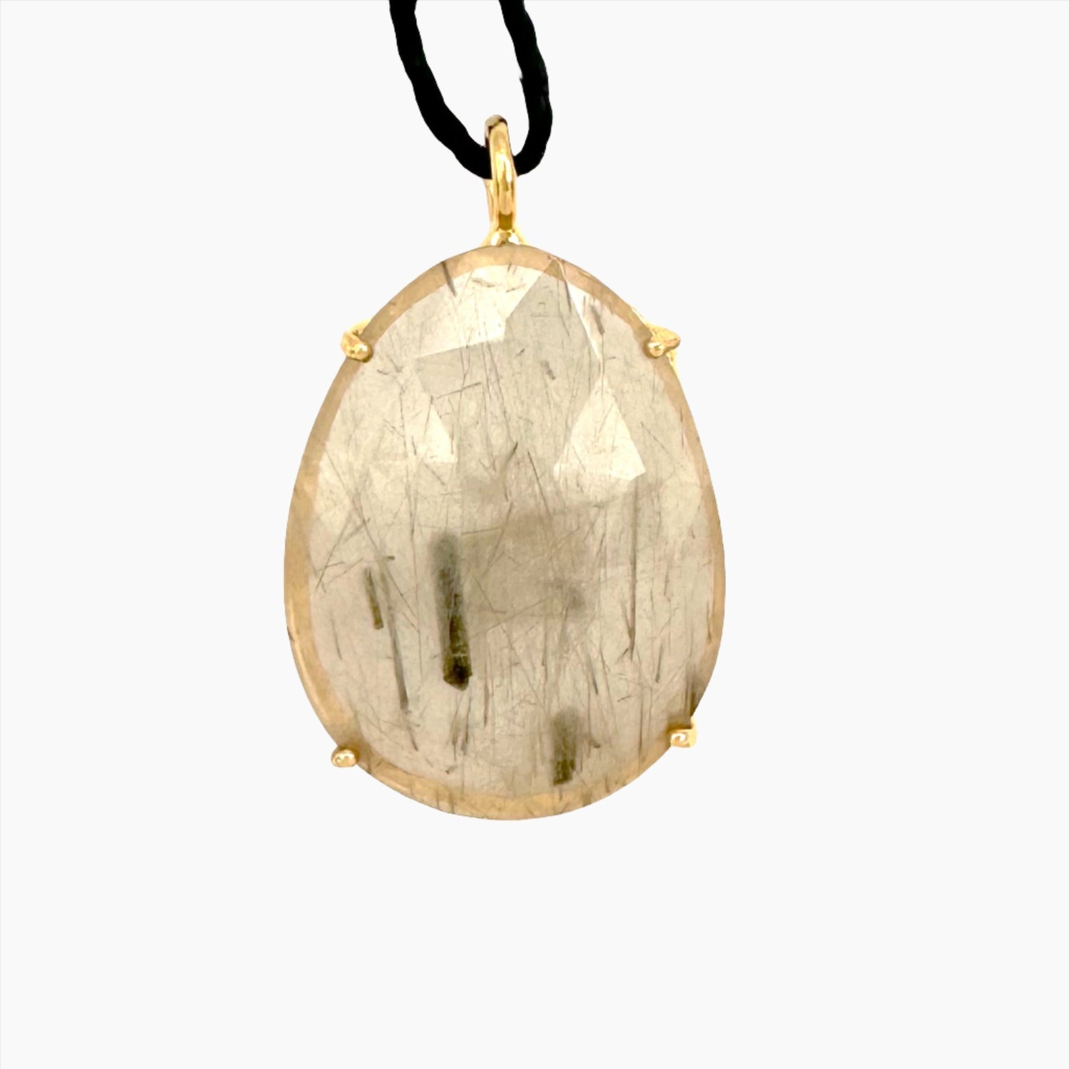 Image of Gemstone Pendant: #68 A Gold Rutilated Quartz Cut