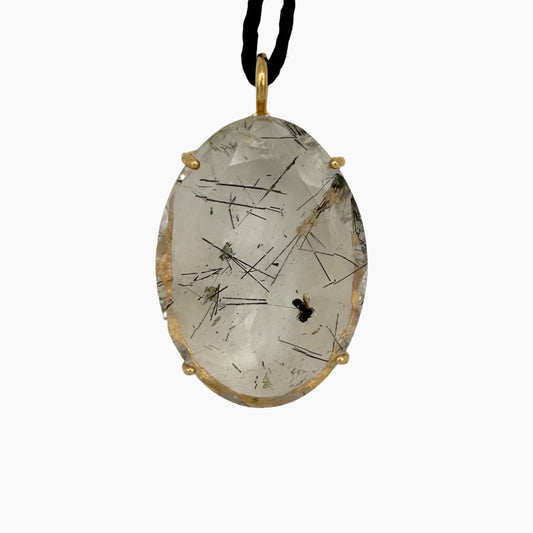 Image of Gemstone Pendant: #70 Gold Rutilated Quartz