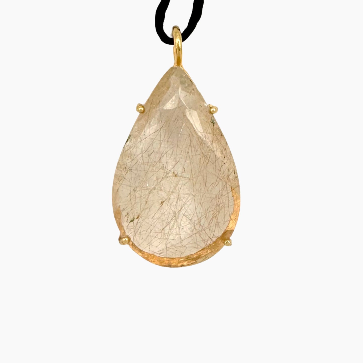 Image of Gemstone Pendant: #73 Gold Rutilated Quartz