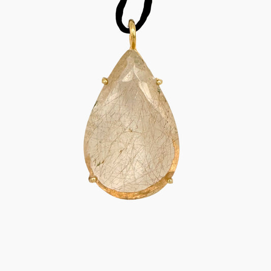 Image of Gemstone Pendant: #73 Gold Rutilated Quartz