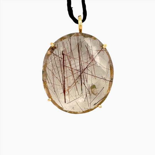 Image of Gemstone Pendant: #74 Gold Rutilated Quartz