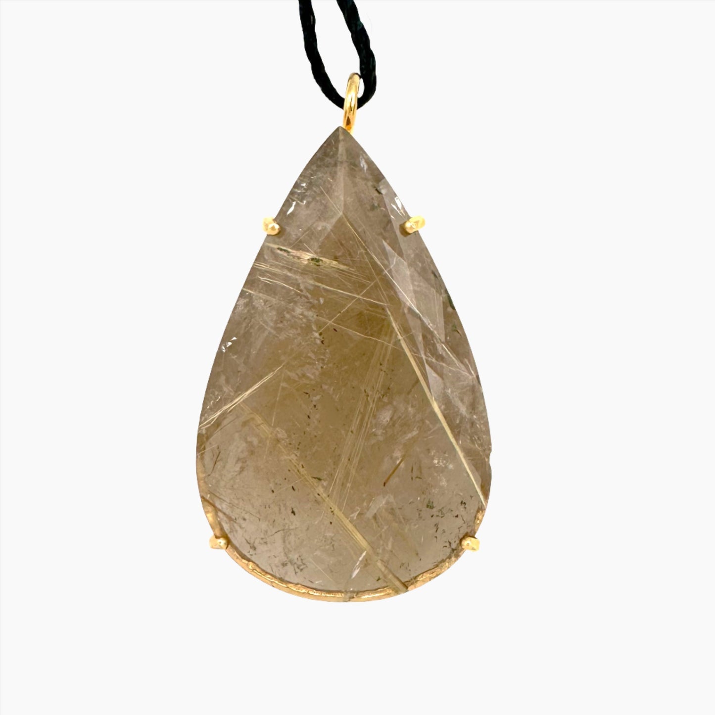 Image of Gemstone Pendant: #75 Gold Rutilated Quartz