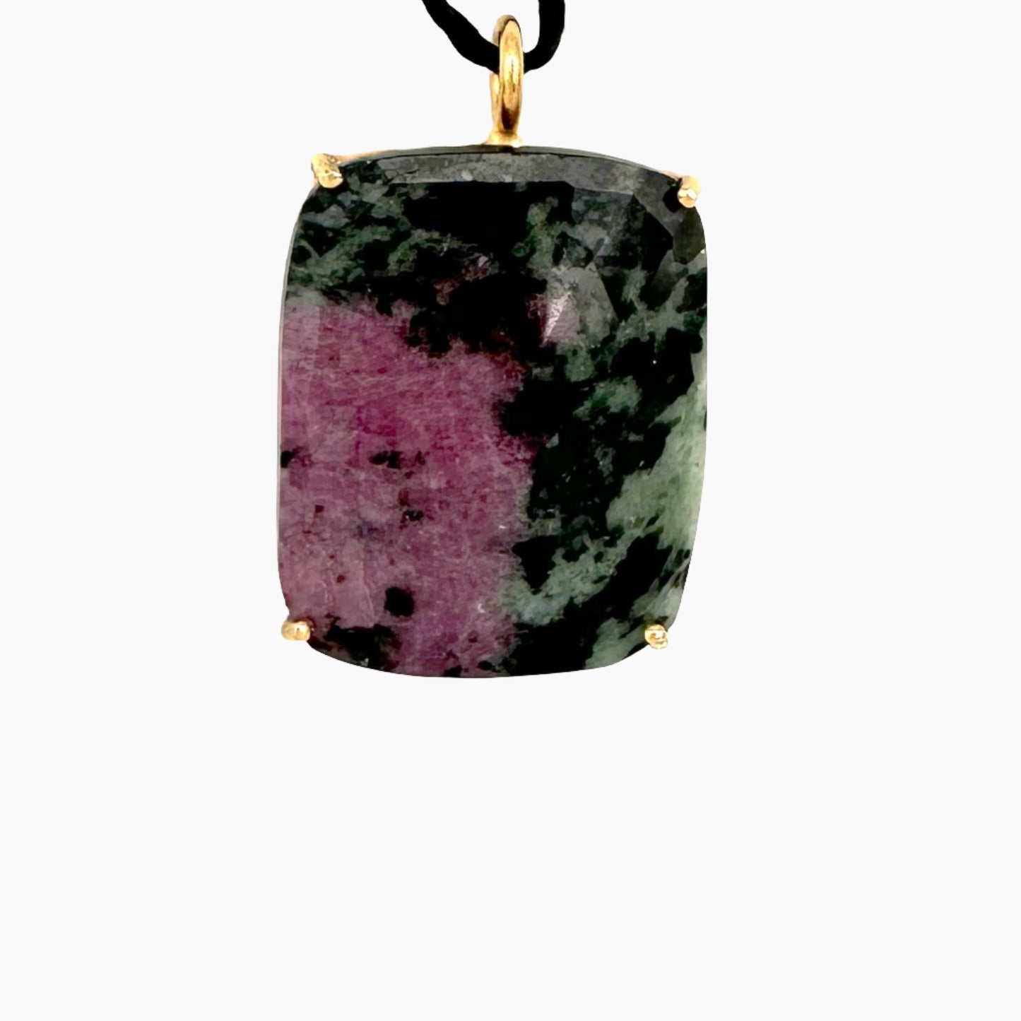 Image of Gemstone Pendant: #78b Ruby Zoisite Cut Rect