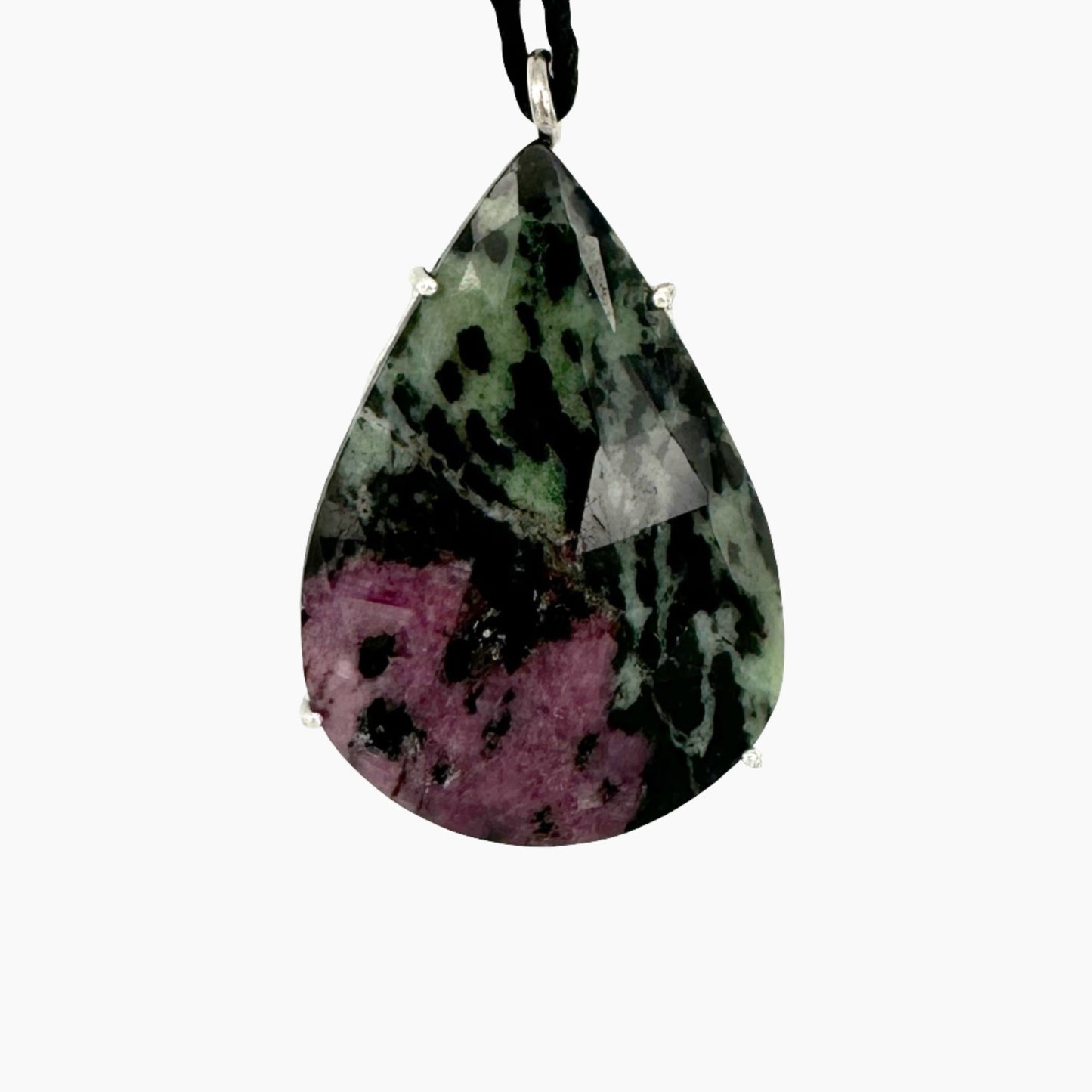 Image of Gemstone Pendant: #81 Ruby Zoisite Cut Tear