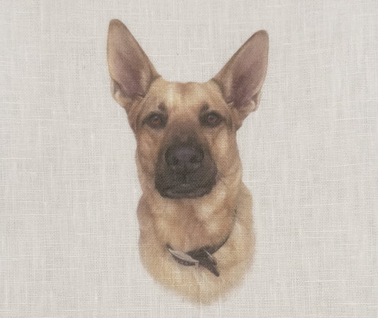 German Shepherd Linen Tissue Box Cover