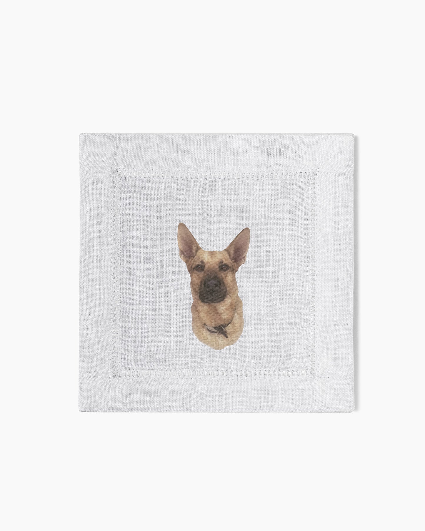 German Shepherd Linen Cocktail Napkins