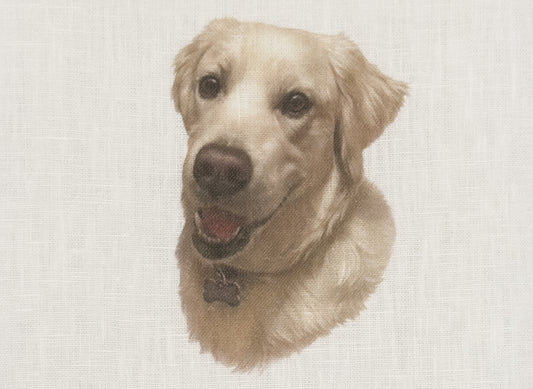 Golden Lab Linen Tissue Box Cover