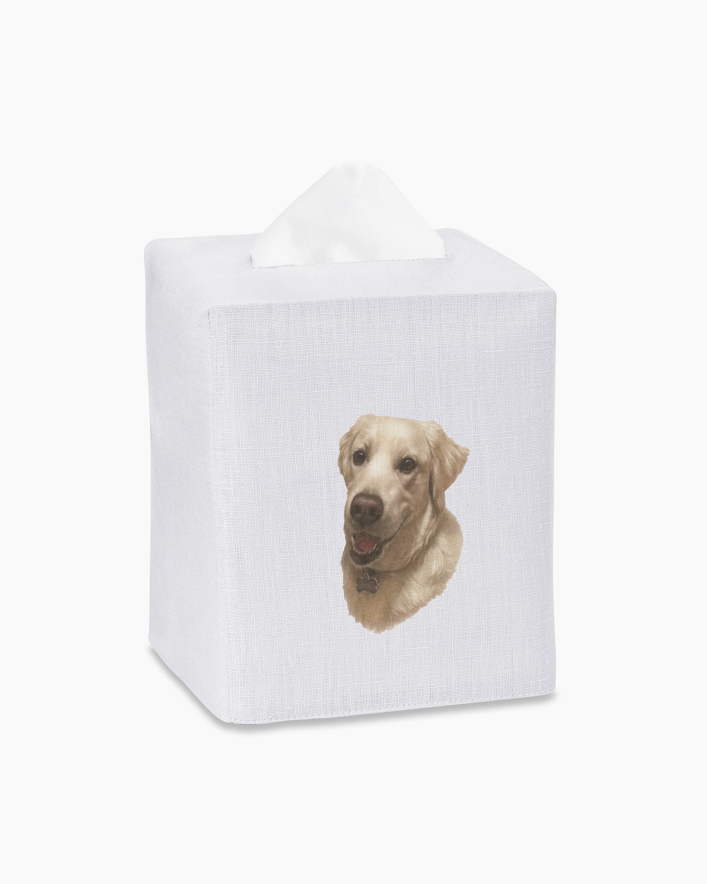 Golden Lab Linen Tissue Box Cover