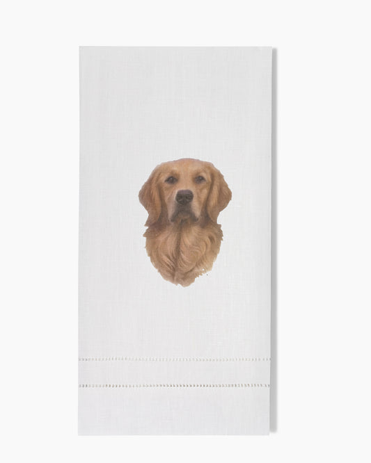 Golden Retriever Linen Hand Towel