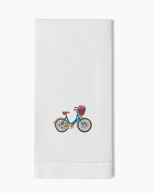 Bicycle Flowers Hand Towel