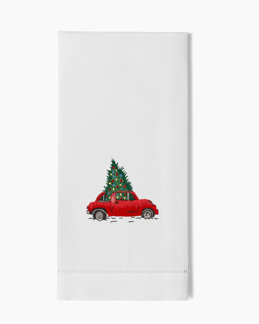 Christmas Tree Car Hand Towel