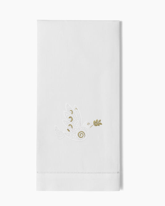 Dove White & Gold Hand Towel