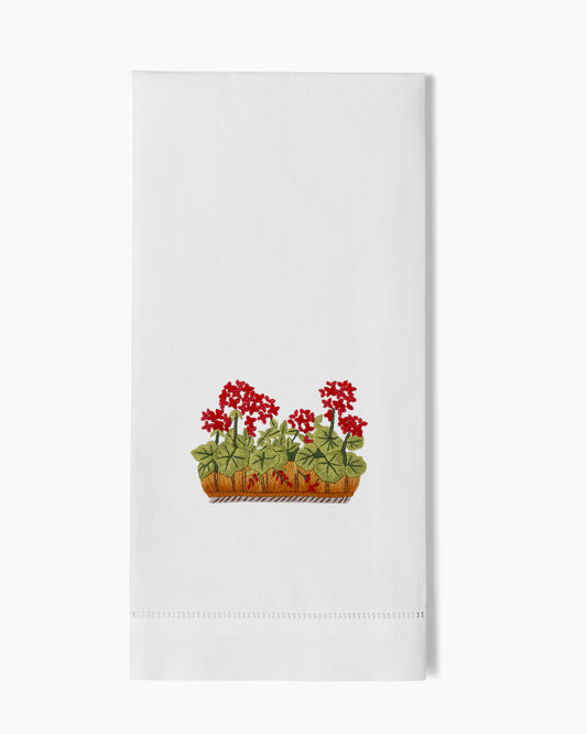 French Geraniums Hand Towel