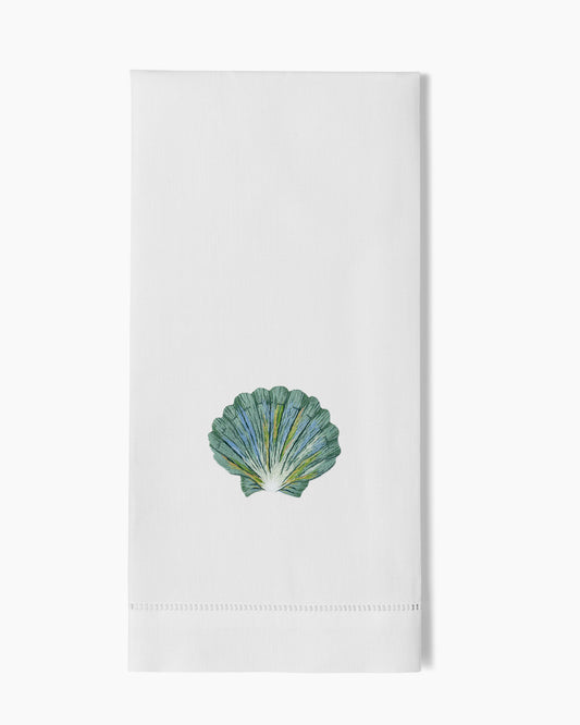 Shell Scallop Teal Towel Hand Towel