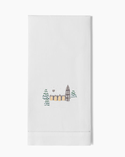 Snowy Chapel Hand Towel