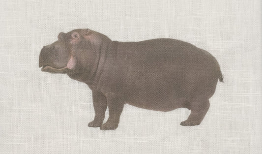 Hippo Linen Tissue Box Cover
