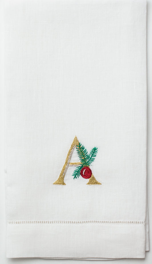 Holiday Monogram Towel - SAMPLE