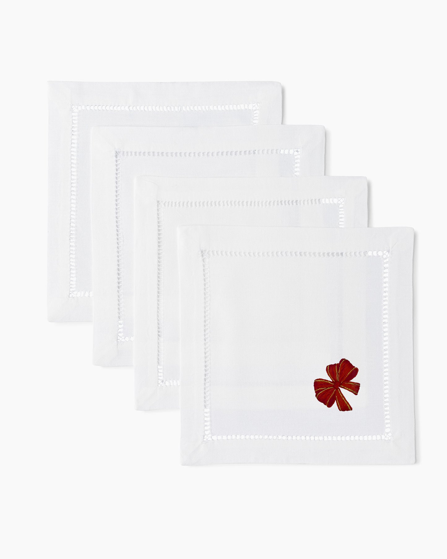 Holiday Red Bow Cocktail Napkins