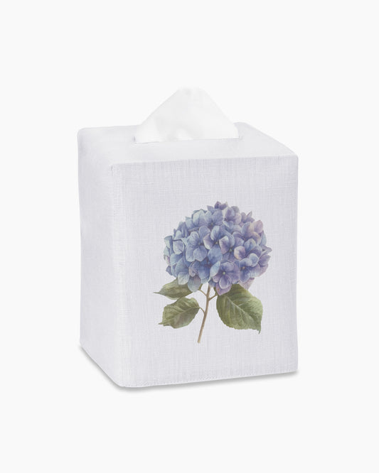 Hydrangea Blue Linen Tissue Box Cover