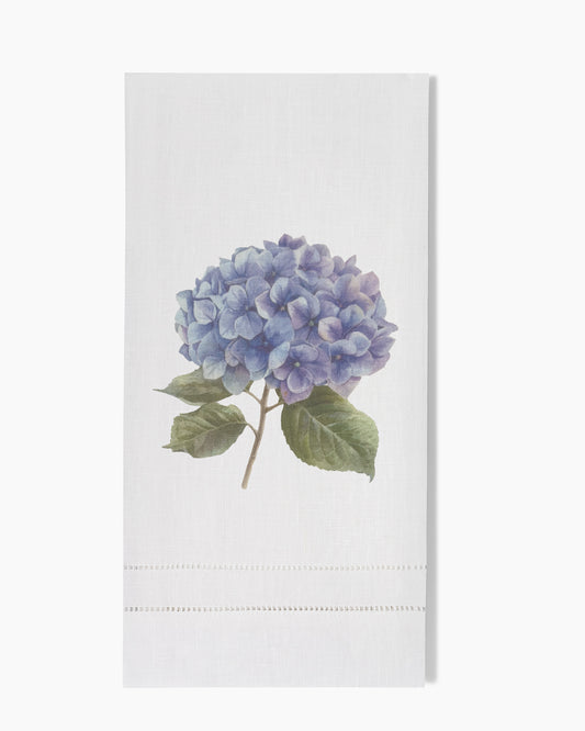 Hydrangea Blue Linen Hand Towel