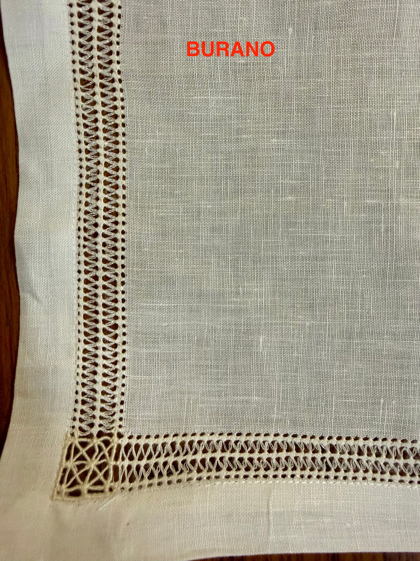 BURANO - Lacework Refinement on White Linen