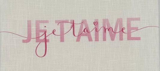 Je T'Aime Linen Tissue Box Cover