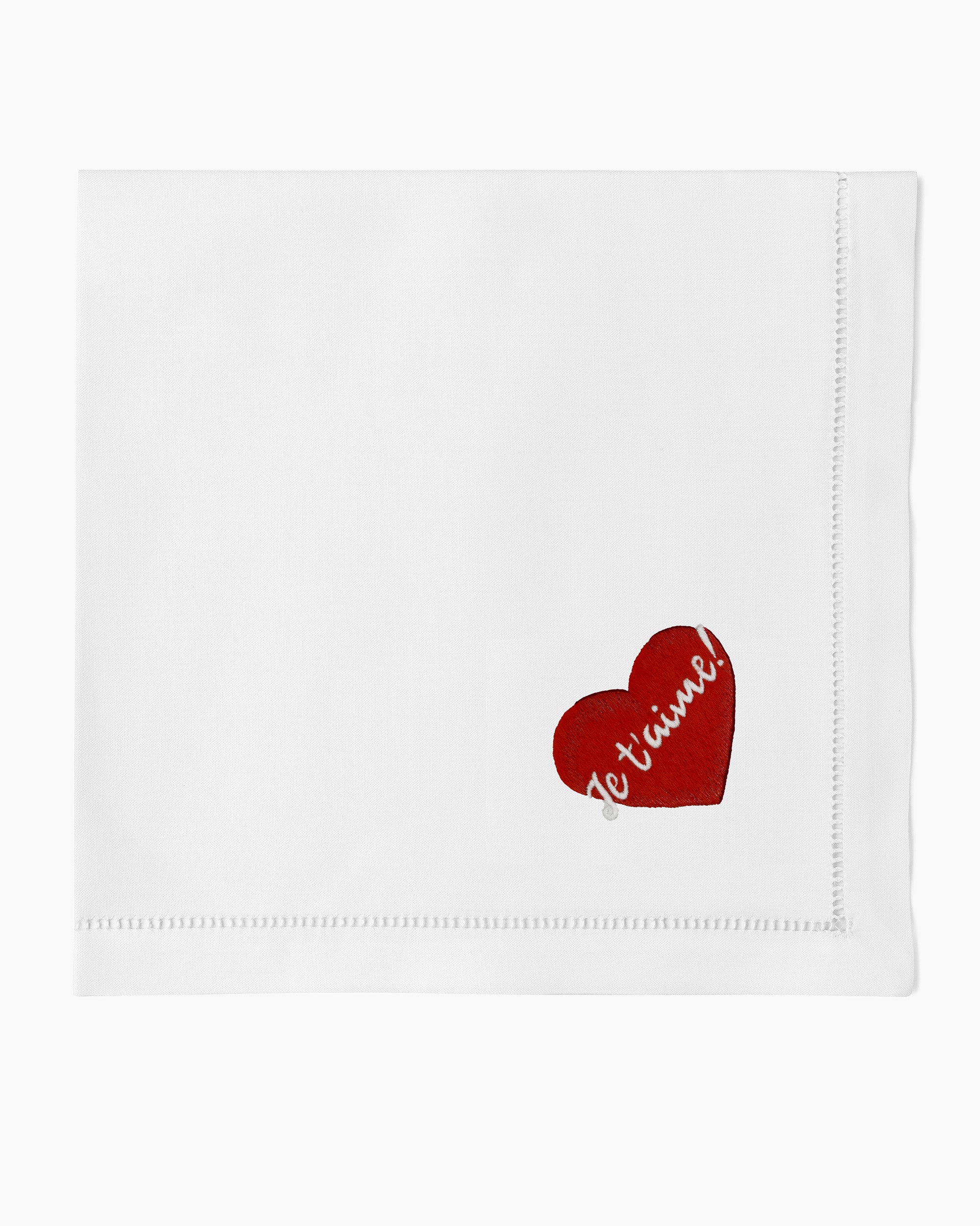 Je T'Aime Linen Cocktail Napkins