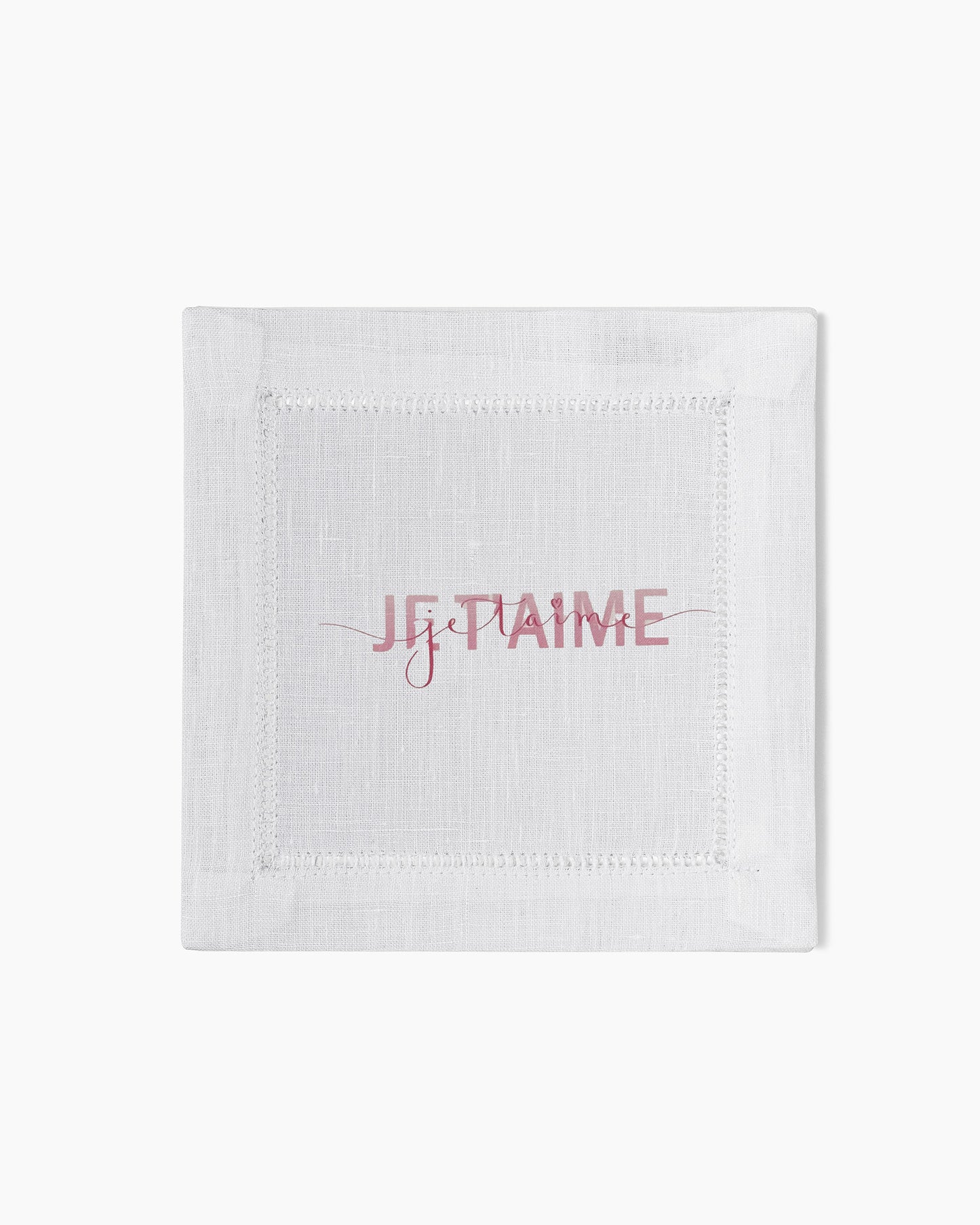 Je T'Aime Linen Cocktail Napkins