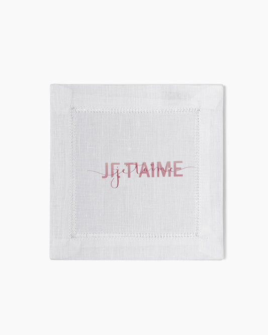 Je T'Aime Linen Cocktail Napkins