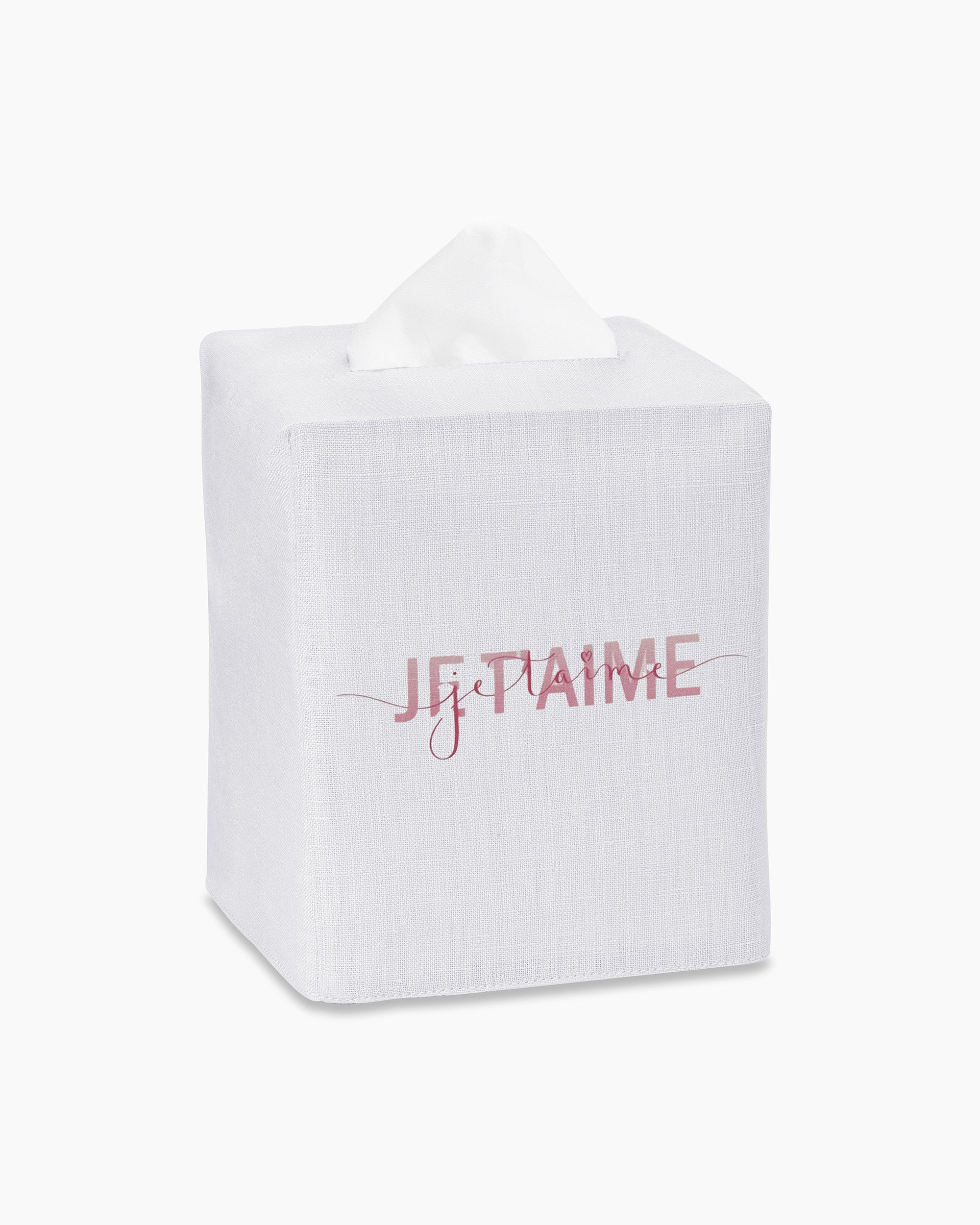 Je T'Aime Linen Tissue Box Cover