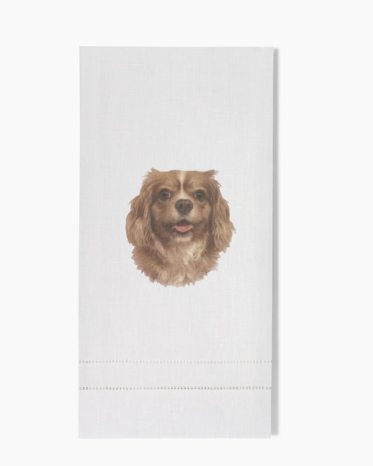 King Charles Spaniel Linen Hand Towel