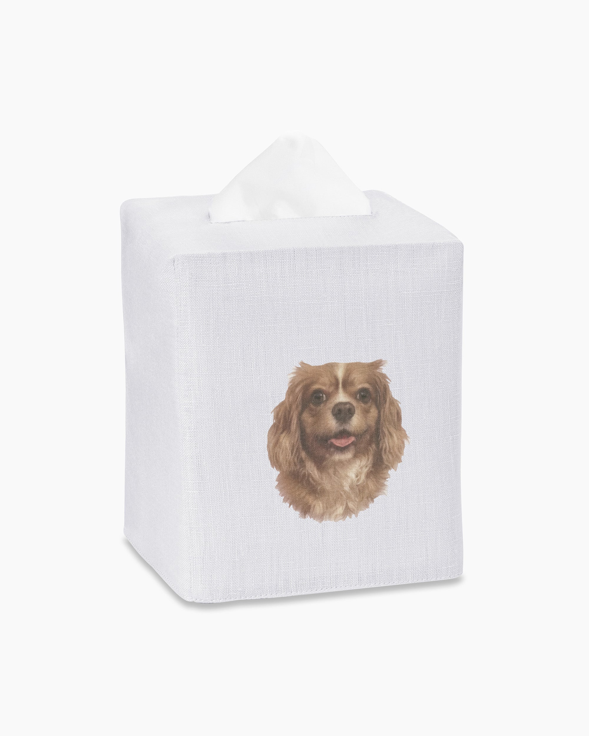 King Charles Spaniel Linen Tissue Box Cover - Thumbnail 2