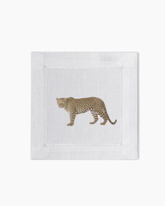 Leopard Linen Cocktail Napkins