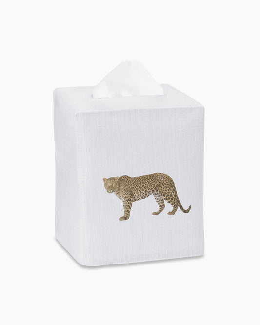 Leopard Linen Tissue Box Cover