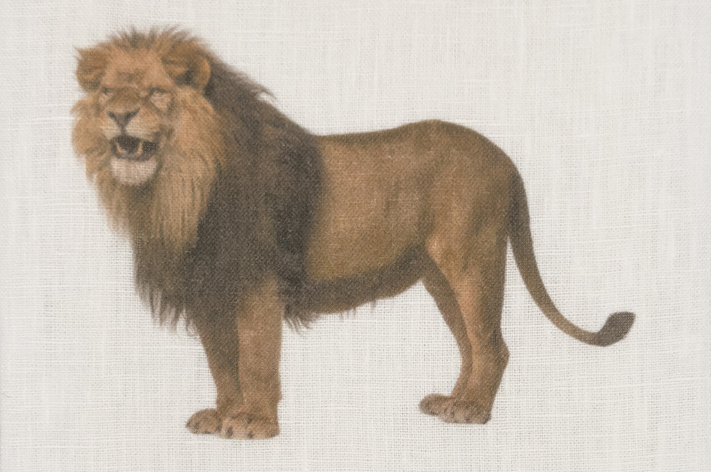 Lion Linen Tissue Box Cover