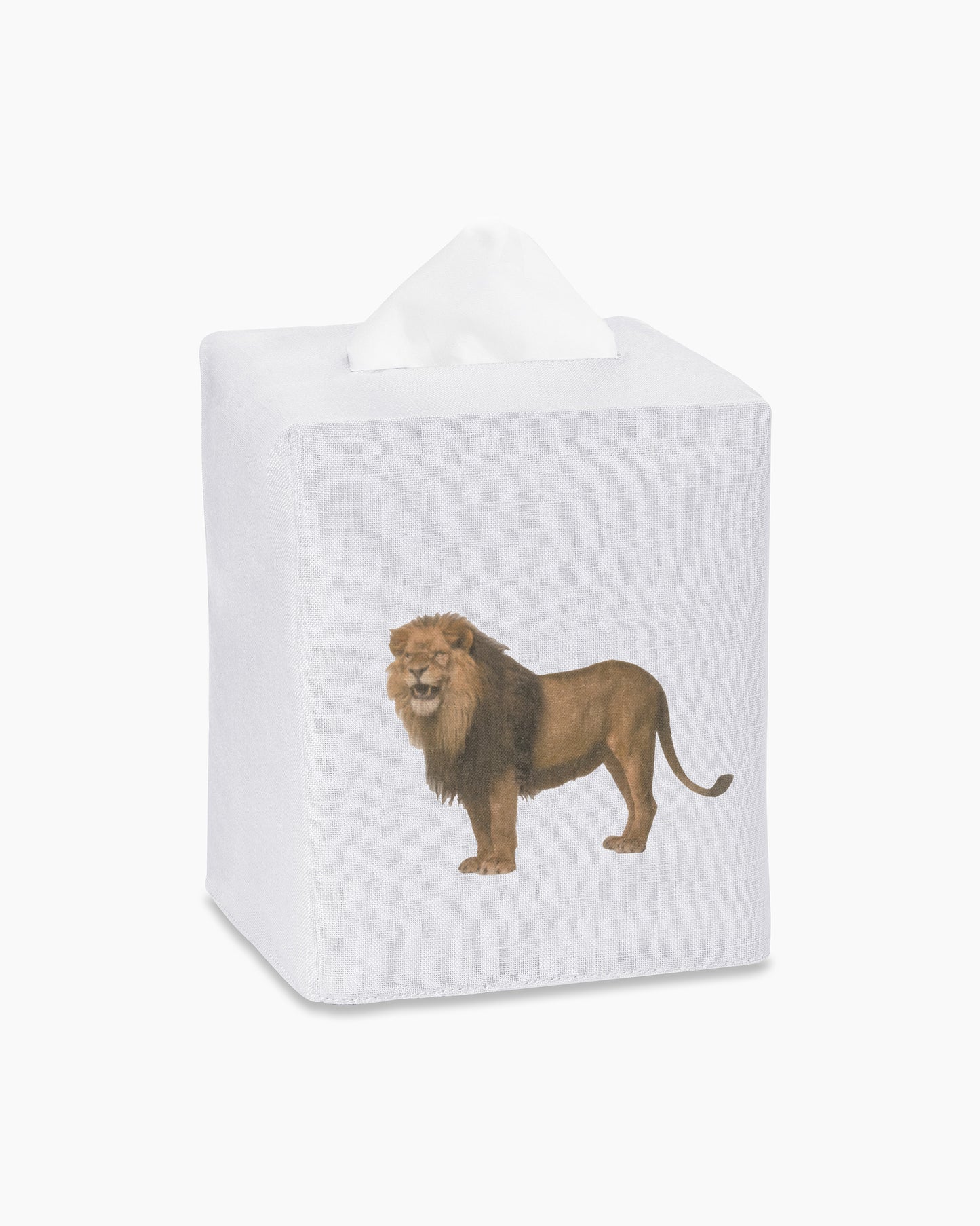 Lion Linen Tissue Box Cover